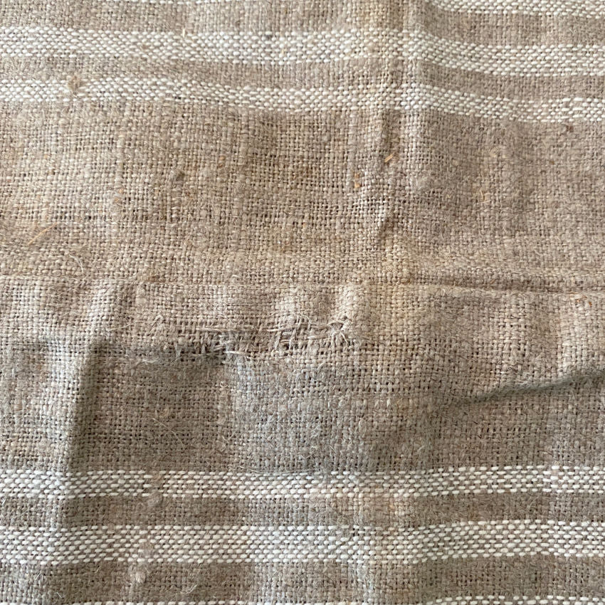 Vintage European Striped Linen & Flax Mattress Cover Unused