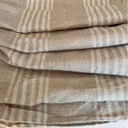 Vintage European Striped Linen & Flax Mattress Cover Unused