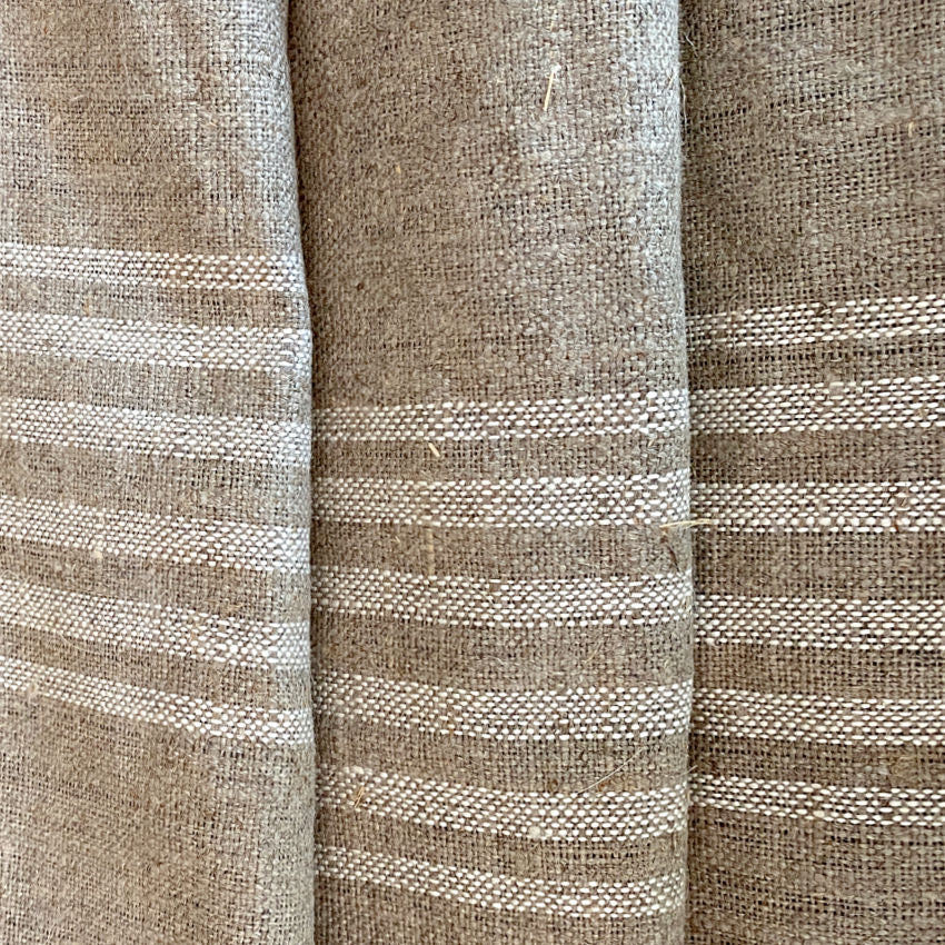 Vintage European Striped Linen & Flax Mattress Cover Unused