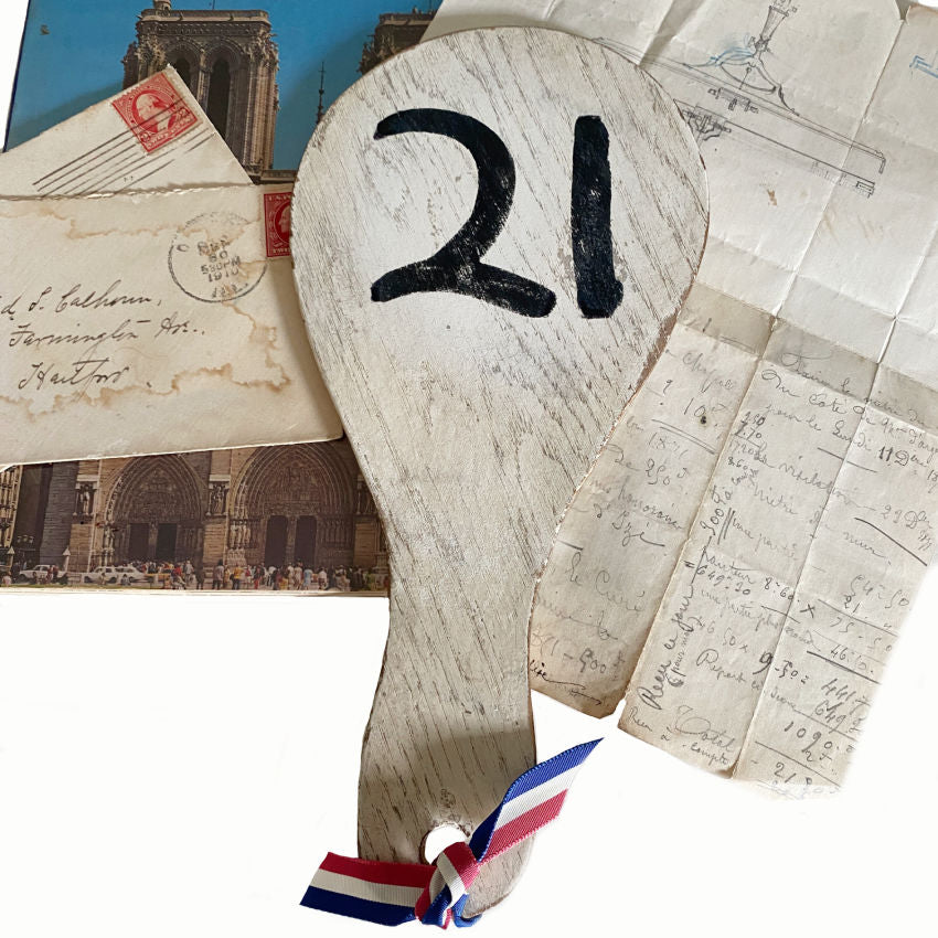 Vintage French Auction Paddle Number 21