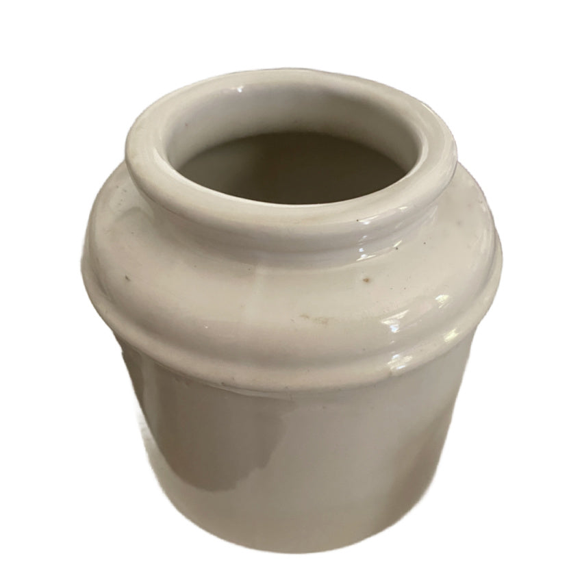 Vintage French Terre de Fer cream preserving pot