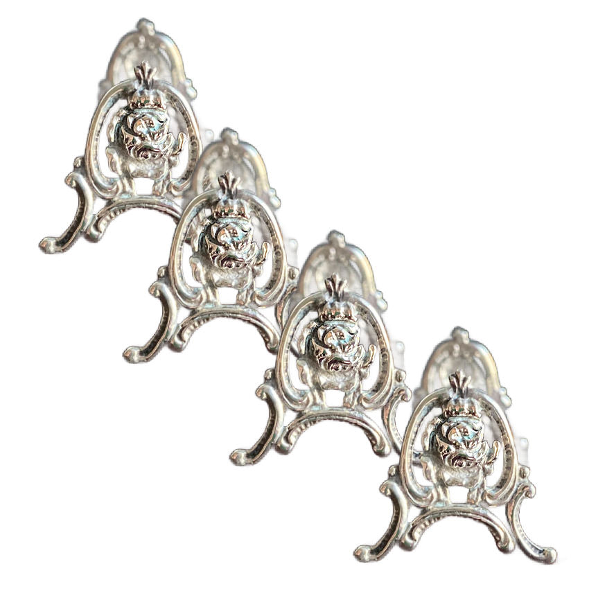 Vintage Silver Plated Knife Rests Set of 4 with Roses