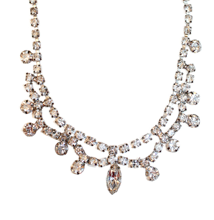 Vintage Rhinestone Sweetheart Necklace