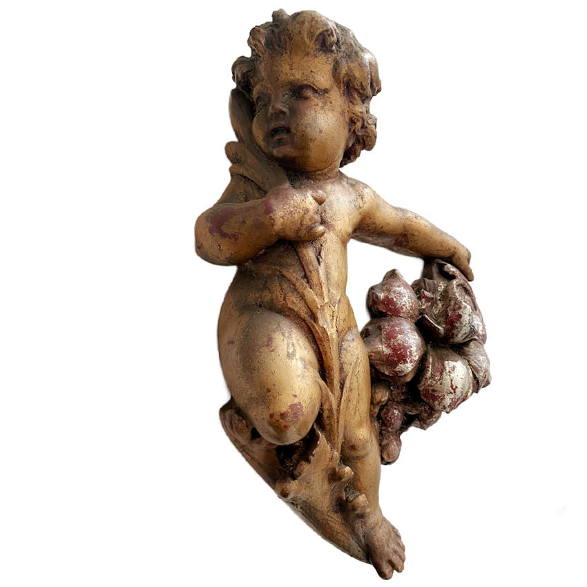 Vintage Mead Cherubs Architectural Wall Sculptures Pair