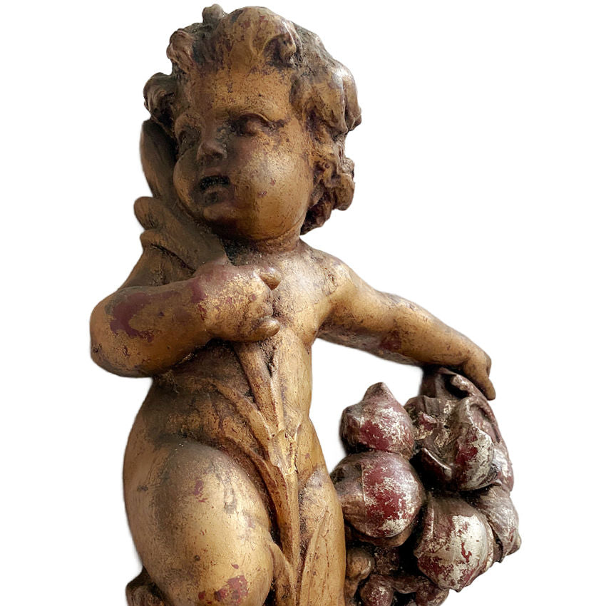 Vintage Mead Cherubs Architectural Wall Sculptures Pair