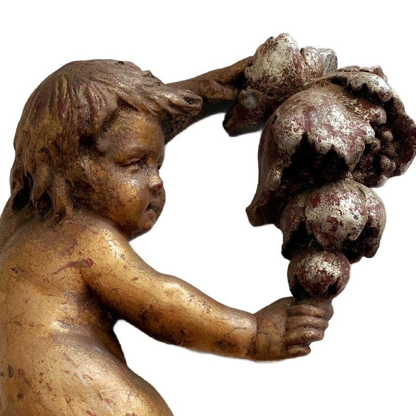 Vintage Mead Cherubs Architectural Wall Sculptures Pair