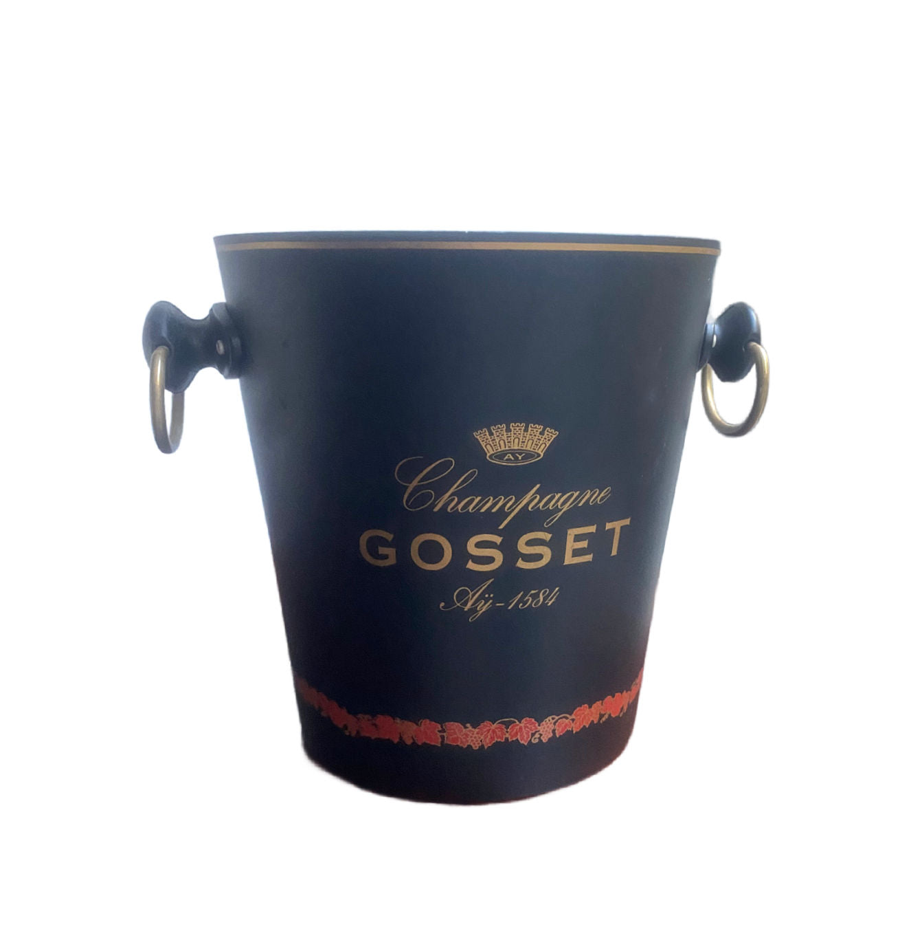 Vintage French Black Champagne Bucket