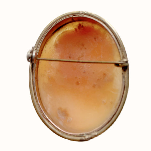 Vintage Large Hand-Carved Cameo Portrait Brooch