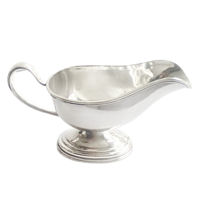 Large Vintage heavy Hotel Silver gravy or sauce boat-mid century. Elegant, substantial, and beautifully crafted for refined entertaining and collectors.
