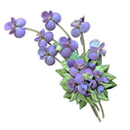 Vintage Purple Pansy Sea Shell Floral Spray
