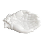 Sculptural vintage milk glass hands dish decorative object