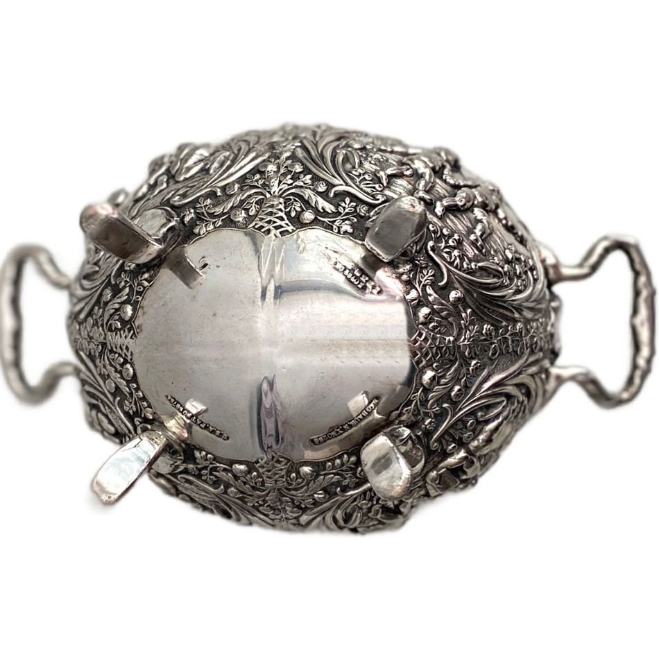 Maker mark on vintage Negbaur No. 256 silver plated footed bowl