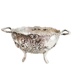 Vintage silver plated footed bowl with cherub and floral relief