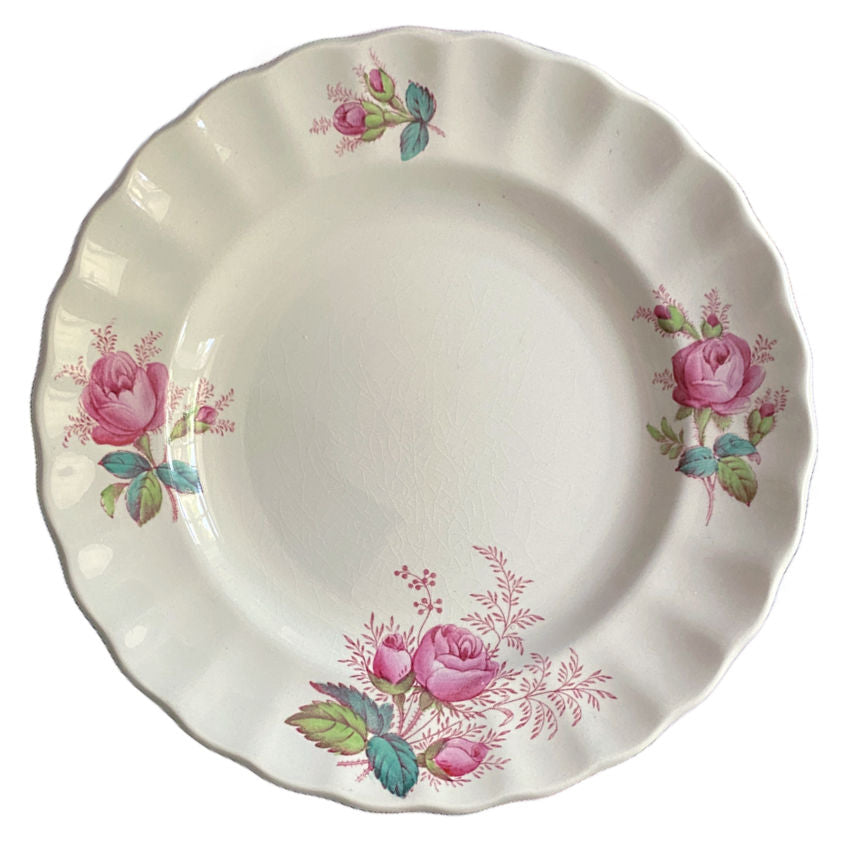 Vintage Spode Dubarry English porcelain dinner plates collector set- scalloped rims