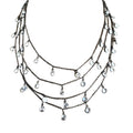 Vintage Swarovski double chain necklace with brilliant crystal stations set along its length. Elegant 37.5 inch design with refined European sparkle.