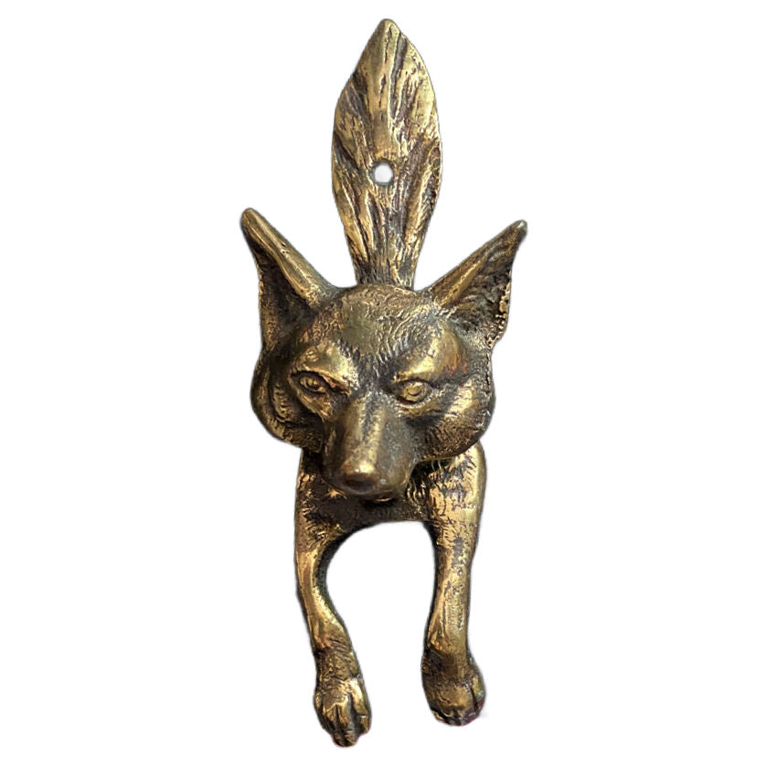 Vintage English Brass Fox Door Knocker