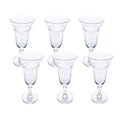 Vintage etched cordial glasses set of 6 garland design