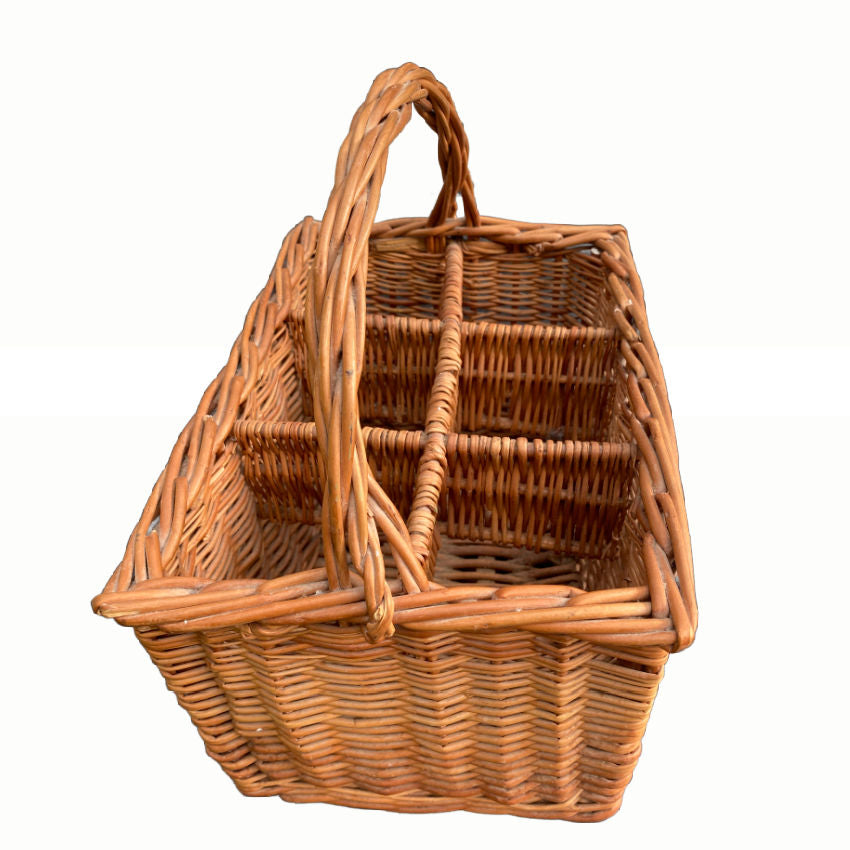 Vintage French Wicker Wine Bottle Carrier