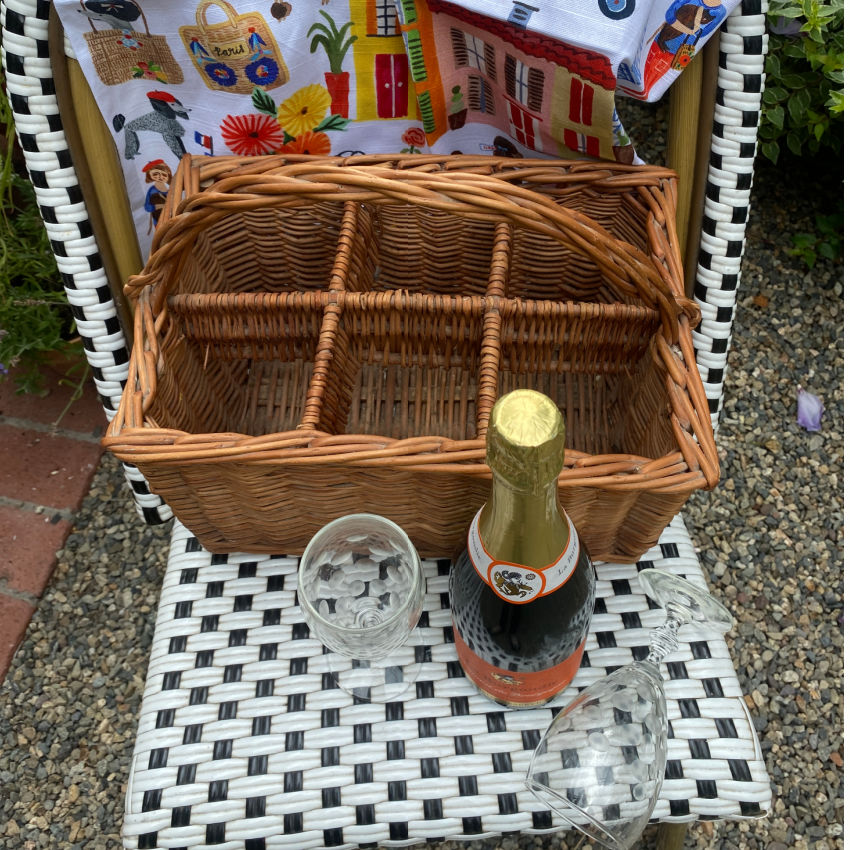 Vintage French Wicker Wine Bottle Carrier