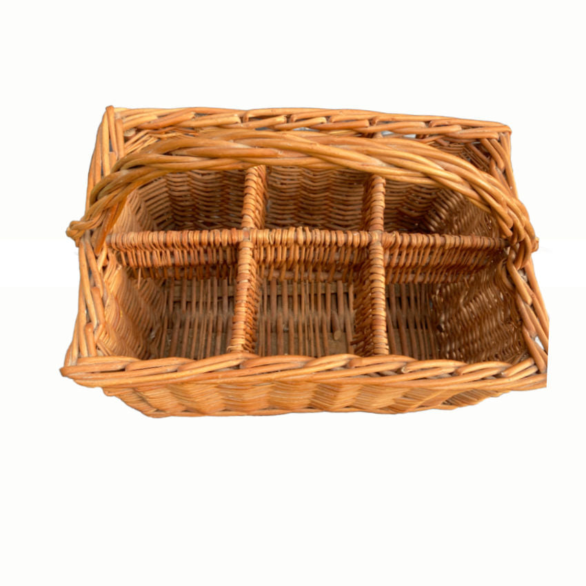 Vintage French Wicker Wine Bottle Carrier
