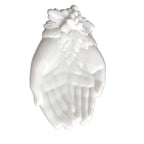 Westmoreland grape detail milk glass hands dish soft white glow