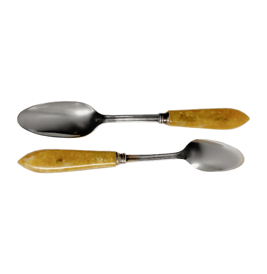 Vintage Silver Plated and Bakelite Cafe au Lait Spoon Set