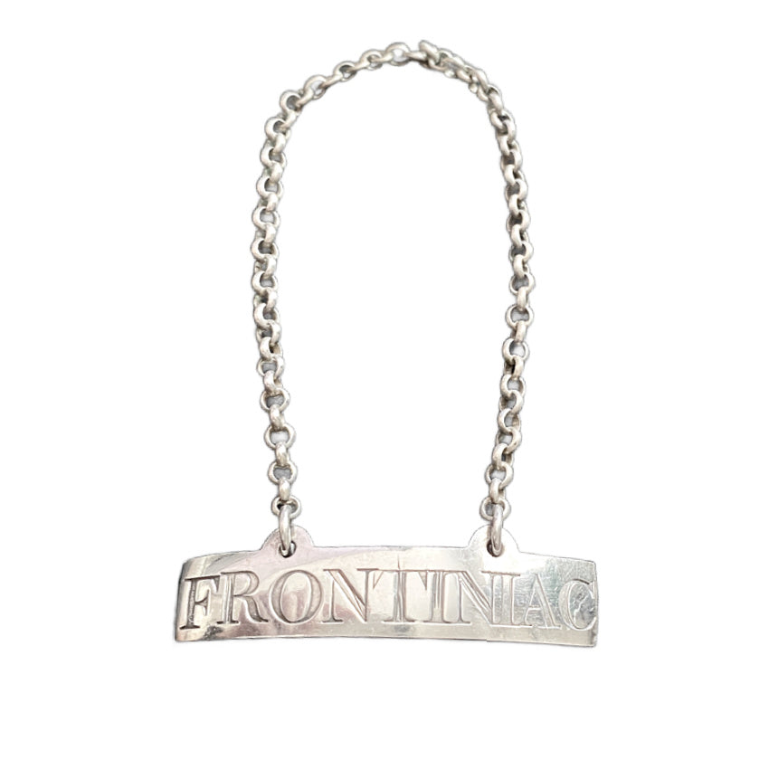 Antique Silver Plain Escutcheon Wine Label Frontiniac