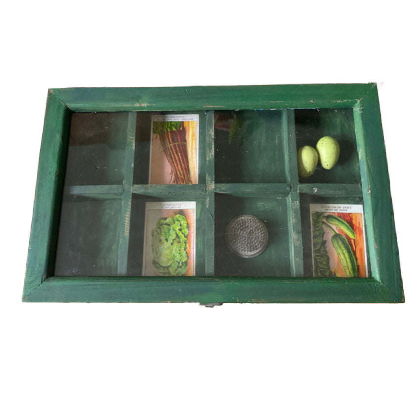 Vintage French Country Painted Seed Box