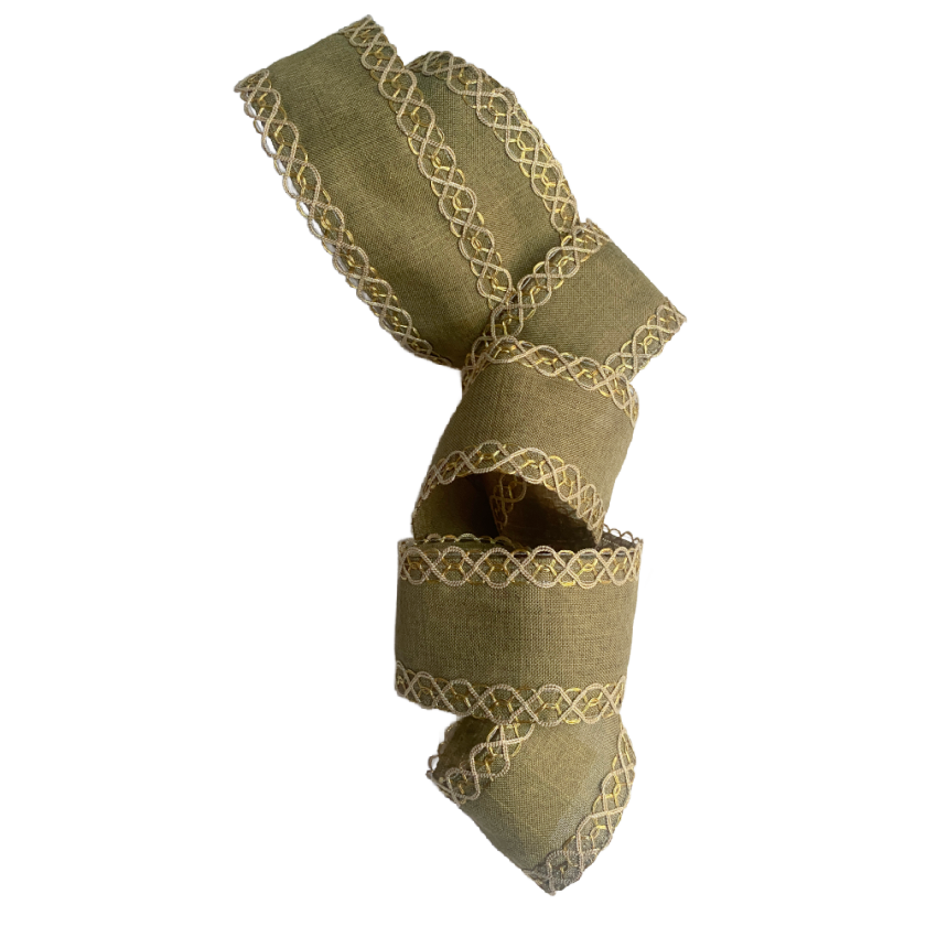 Gilded Provence Groves French Wired Ribbon