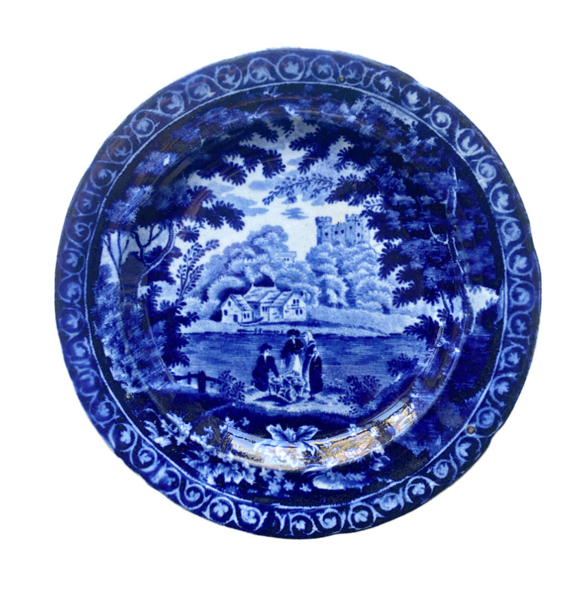 19th Century Historical Staffordshire Pearlware Plate Rochester Castle