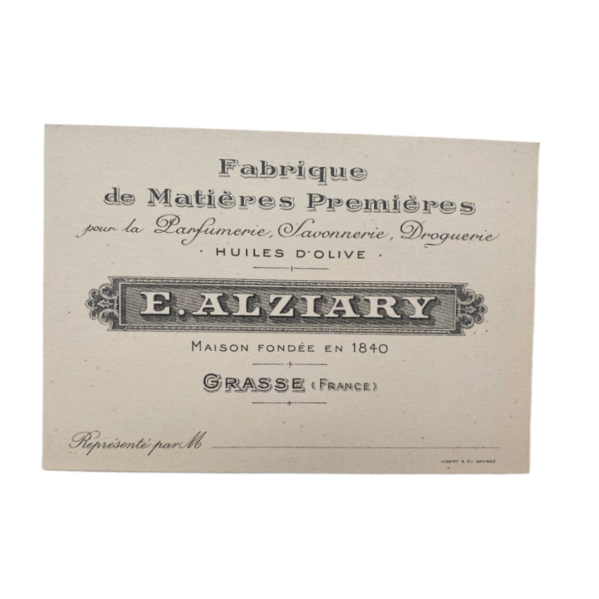 Antique French Perfume Distillery Company Advertisement Trade Card