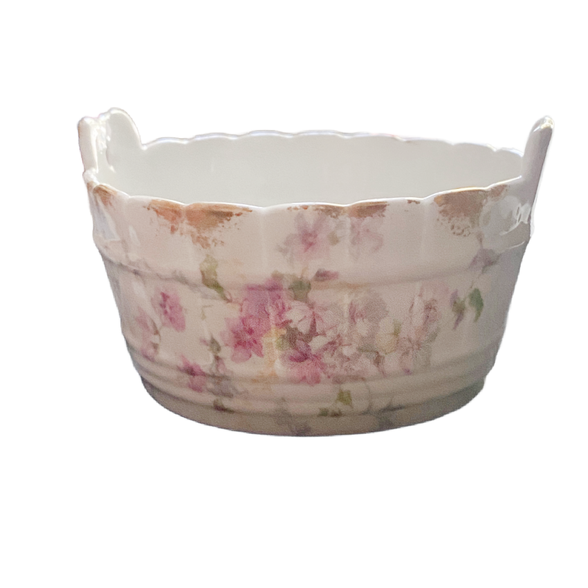 Limoges, French porcelain, antique butter dish, GDA Limoges, hand painted porcelain, pink floral Limoges, French country tableware, collectible Limoges France, antique French ceramics