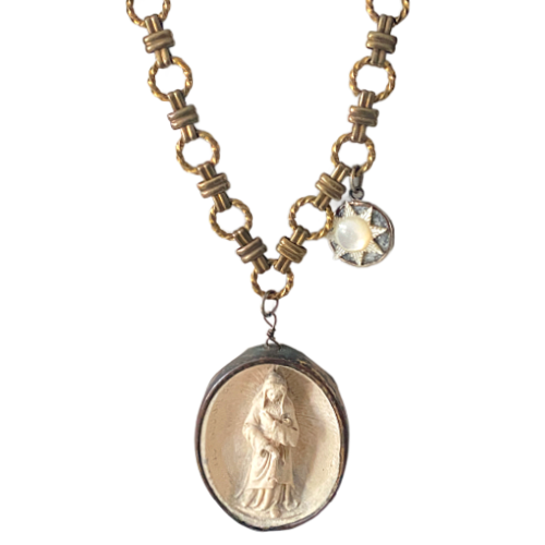 French Meerschaum Reliquary Ex Voto Pendant