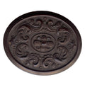 Antique oval union case by A. B. Chapman featuring floral rosette and ornate scrollwork. Authentic Victorian thermoplastic photographic case, mid-1800s.