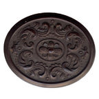 Antique oval union case by A. B. Chapman featuring floral rosette and ornate scrollwork. Authentic Victorian thermoplastic photographic case, mid-1800s.