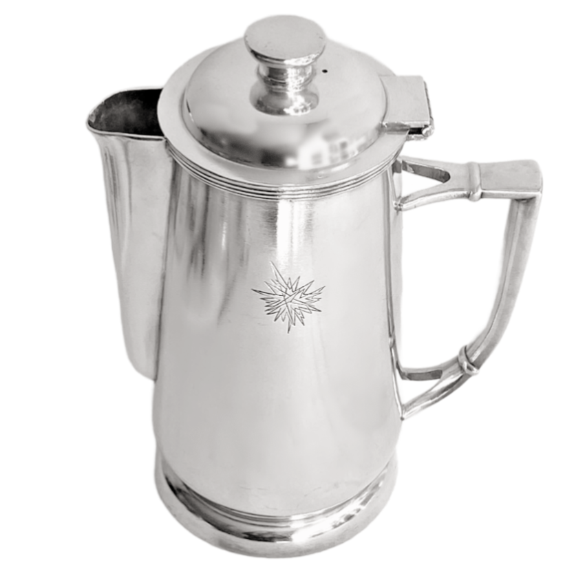 Large Vintage Beverly Hilton Hotel Silver Coffee Pot