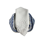Antique White Linen and Point de Venise Lace Napkins Set of 8