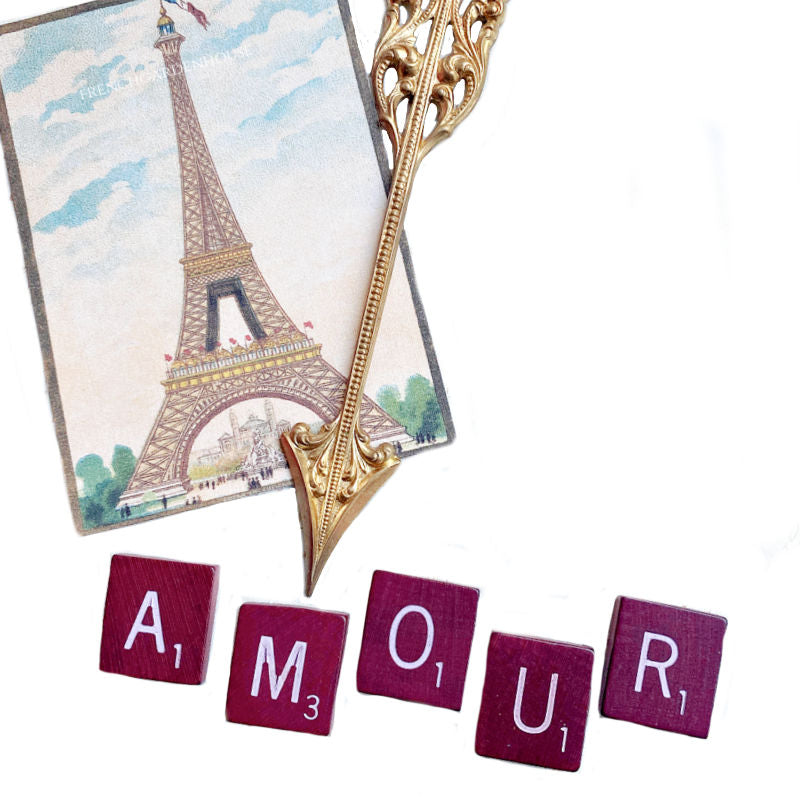 French amour letters and Eiffel card