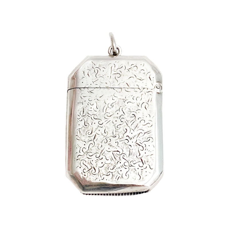 Antique Sterling Silver Match Safe Pendant