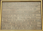 Antique English sampler, 1829 textile sampler, framed sampler, Sarah Ash sampler, alphabet sampler, hymn sampler, numbers sampler, handstitched embroidery, historic needlework, collectible textiles, early 19th century, English needlework, decorative antique