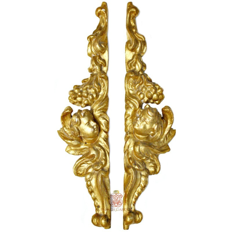 18th century French carved gilt gesso angel fragments antique decorative arts