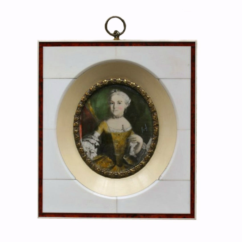 hand painted portrait miniature French