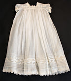 Antique organdy christening gown and slip