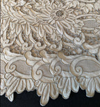 Hand embroidered European linen placemats with timeless floral design
