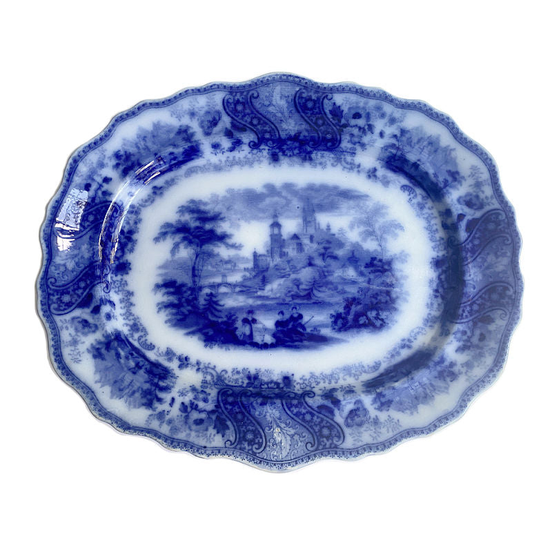 19th Century English Flow Blue Platter