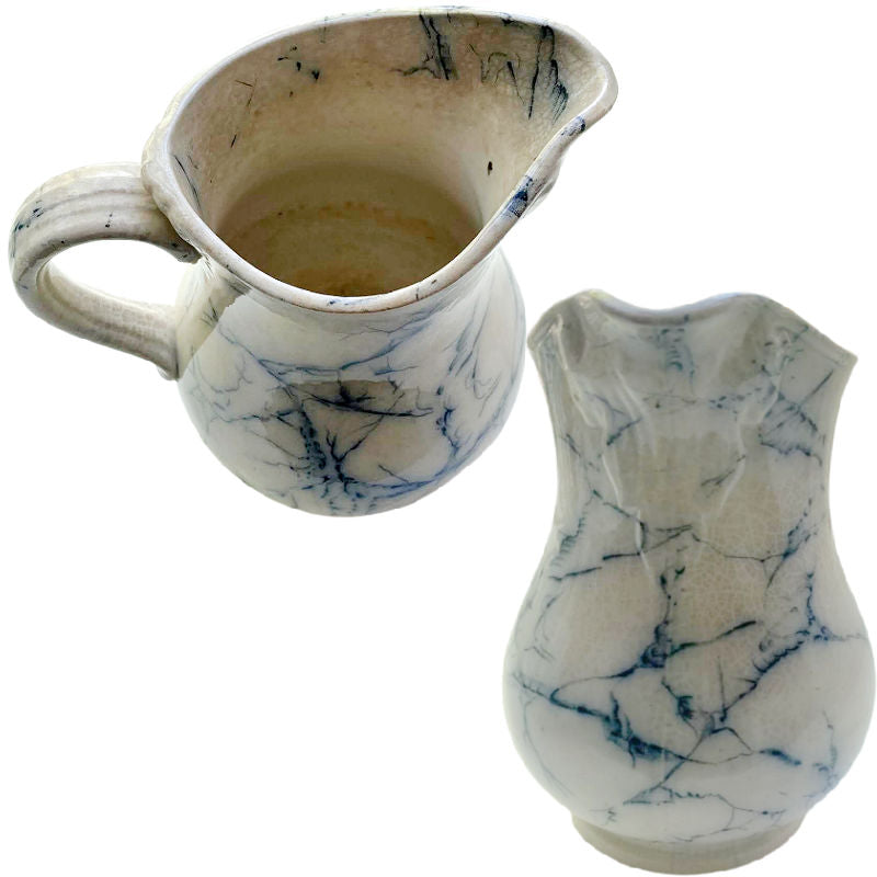 Cracked Ice Blue & White Ironstone Pitcher