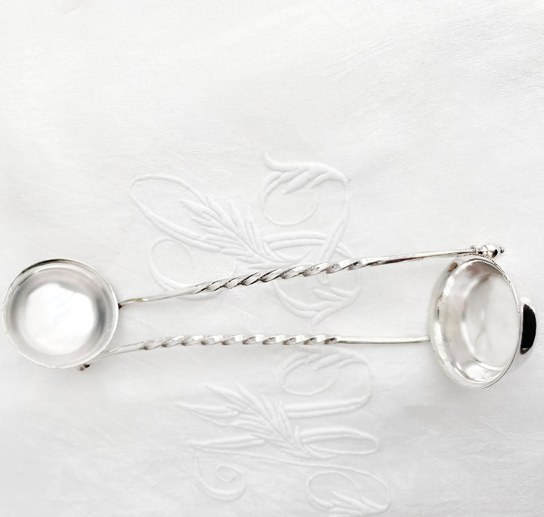 Antique Silver Toddy Spoon or Ladle Twisted Handle