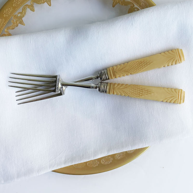 Antique English Silver Plate Appetizer Forks Set of 2