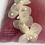 detail of Ethereal Vintage Ballerina Pink Floral Head Crown with Pearlized Stamens II