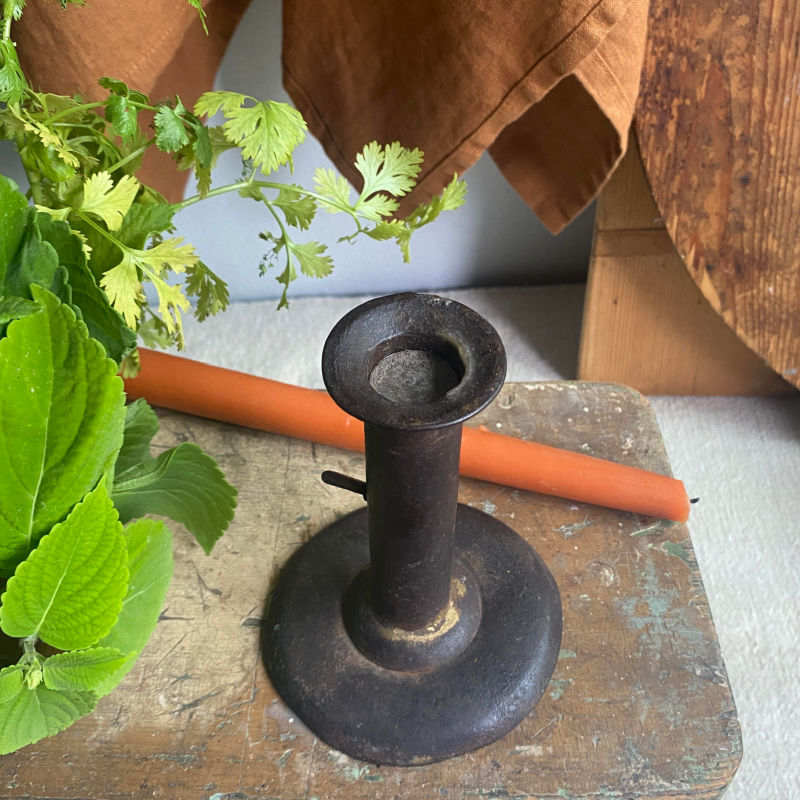 Early 19th Century Country Push Up Candlestick Holder